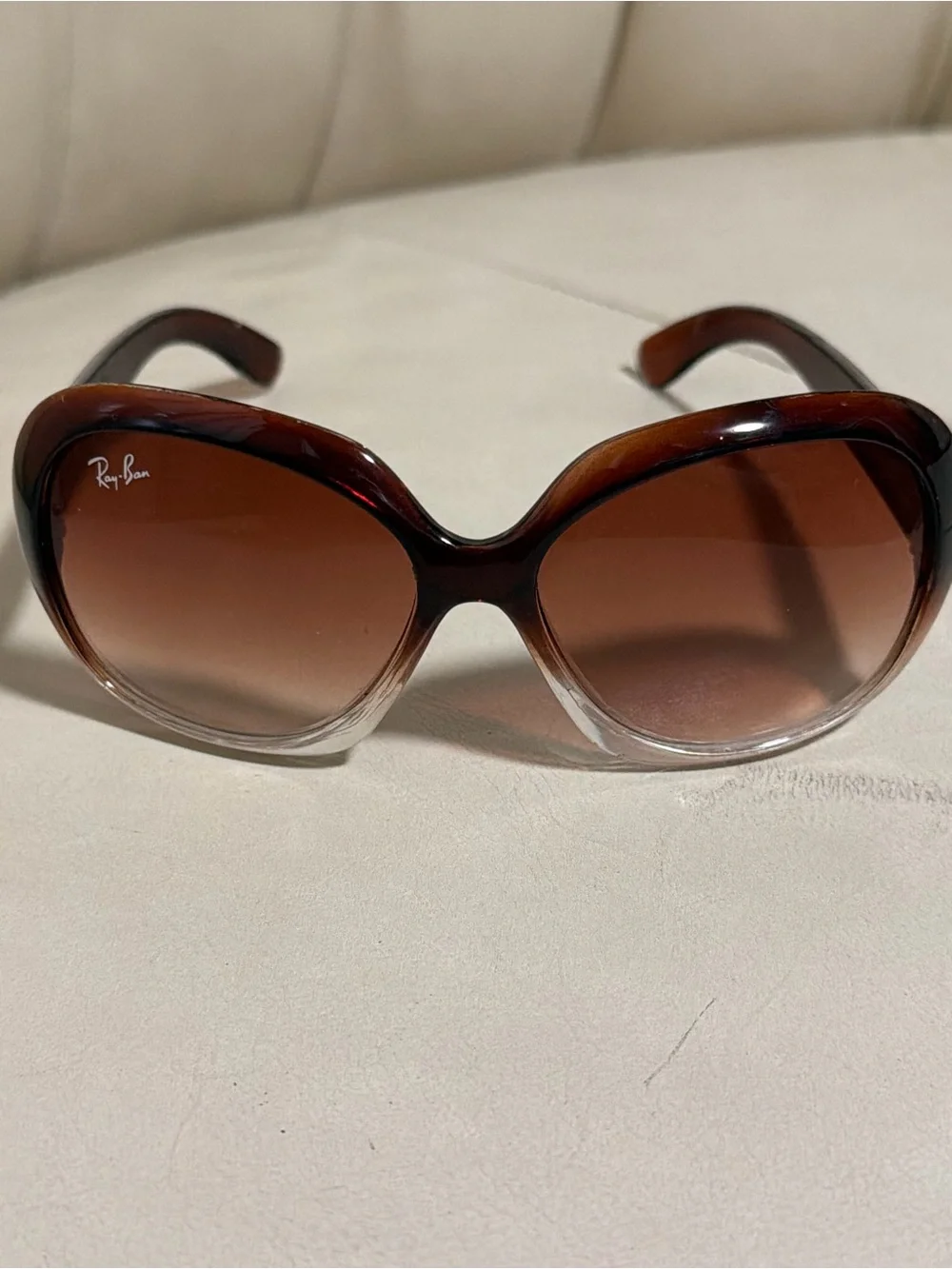 Ray-Ban Women's Brown-to-Clear Gradient Oversized Sunglasses